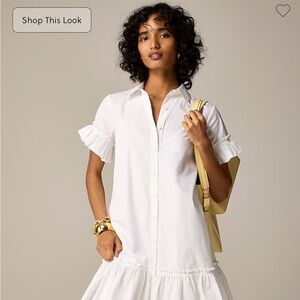 White Ruffle J.Crew Dress